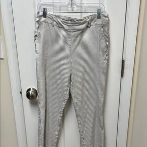 Hilary Radley Black and White Striped Pants